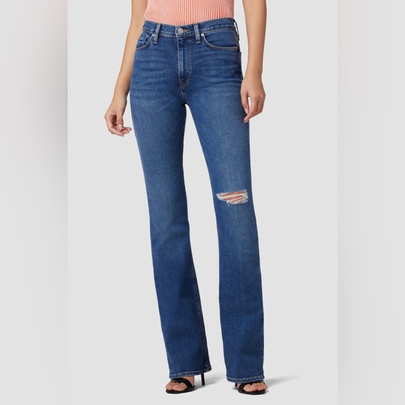 Hudson Jeans Barbara High Rise Distresses Bootcut in Spades Size 28